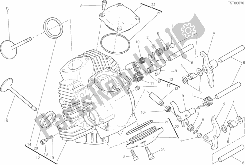 Todas as partes de Cabeça Horizontal do Ducati Scrambler Icon Thailand USA 803 2019
